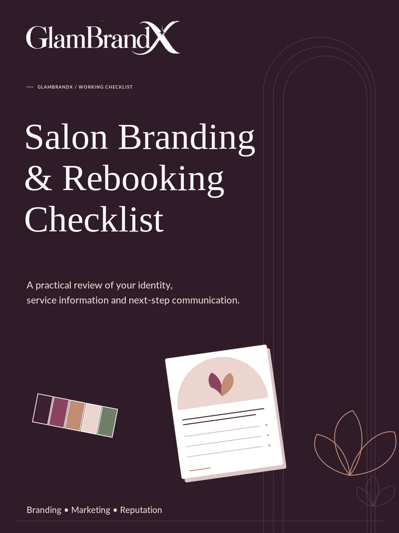 Cover: Salon branding & rebooking checklist
